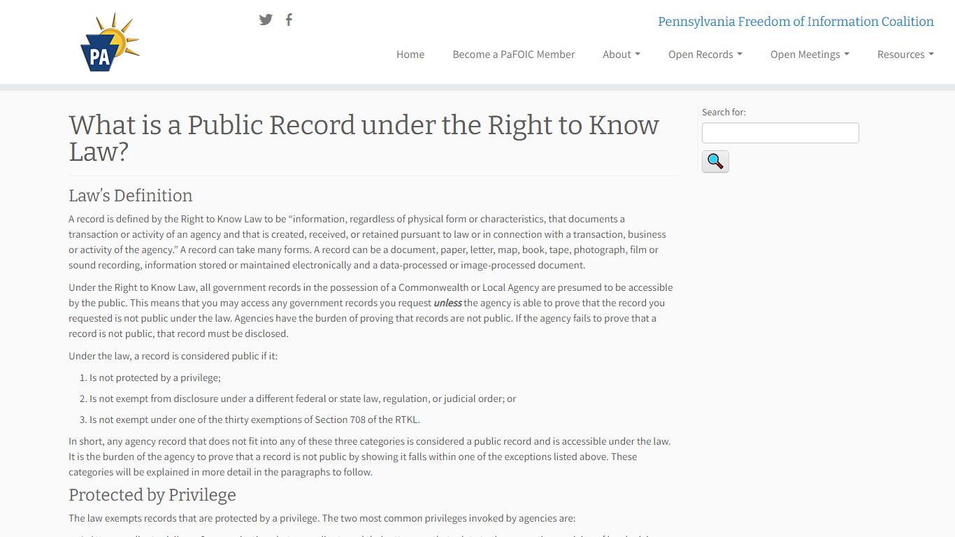 What is a Public Record under the Right to Know Law?